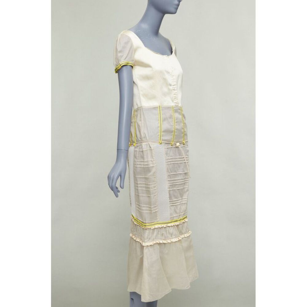 Miu Miu 1999 Runway Beige Patchwork Dress - Picture 3 of 9